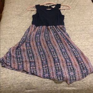 Blue and printed dress